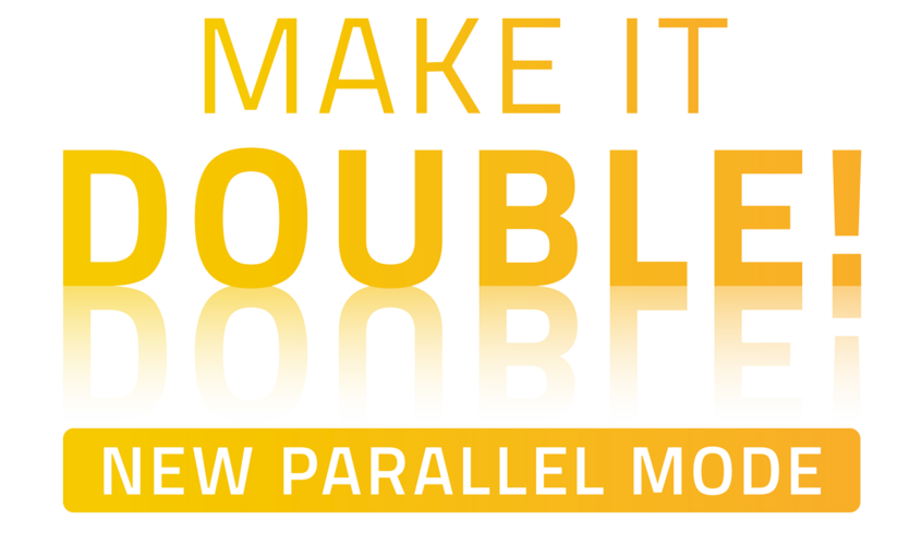Schriftzug Make it double new parallel mode