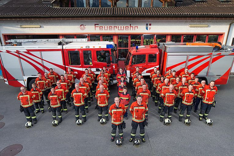 Gruppenfoto der freiwilligen Feuerwehr Schaan 