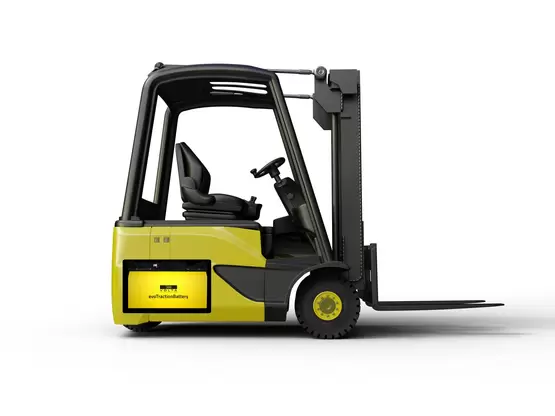 Forklift Seitenaufnahme mit ecovolta-Batterie 